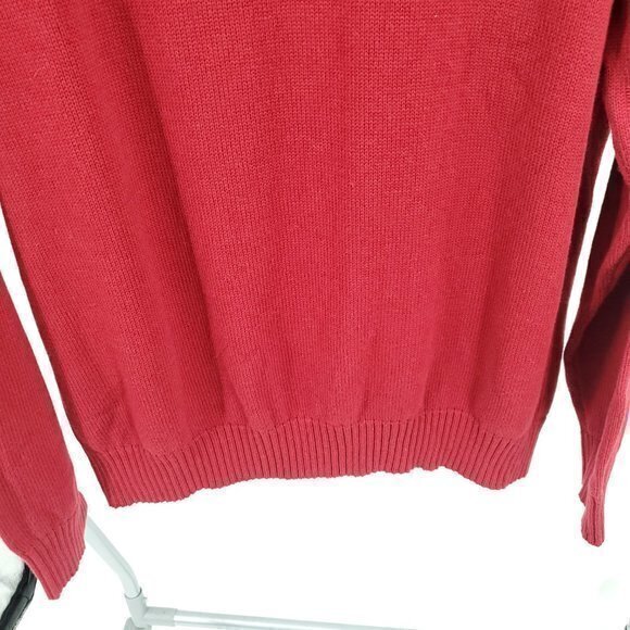 Men's Oscar de la Renta XL Ribbed Red Crew Neck Sweater 100% Cotton - Picture 13 of 16